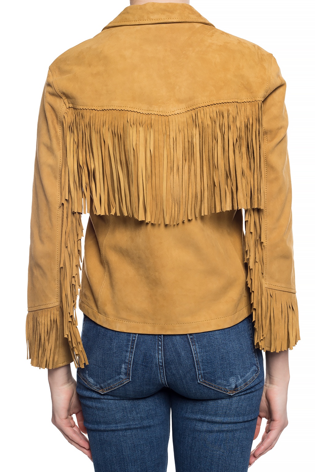 Brown Mina fringed jacket AllSaints Vitkac Canada